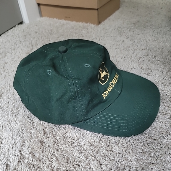 John Deere Trucker Cap Hat Adjustable Yellow Green Tractor Outdoor - Picture 2 of 4